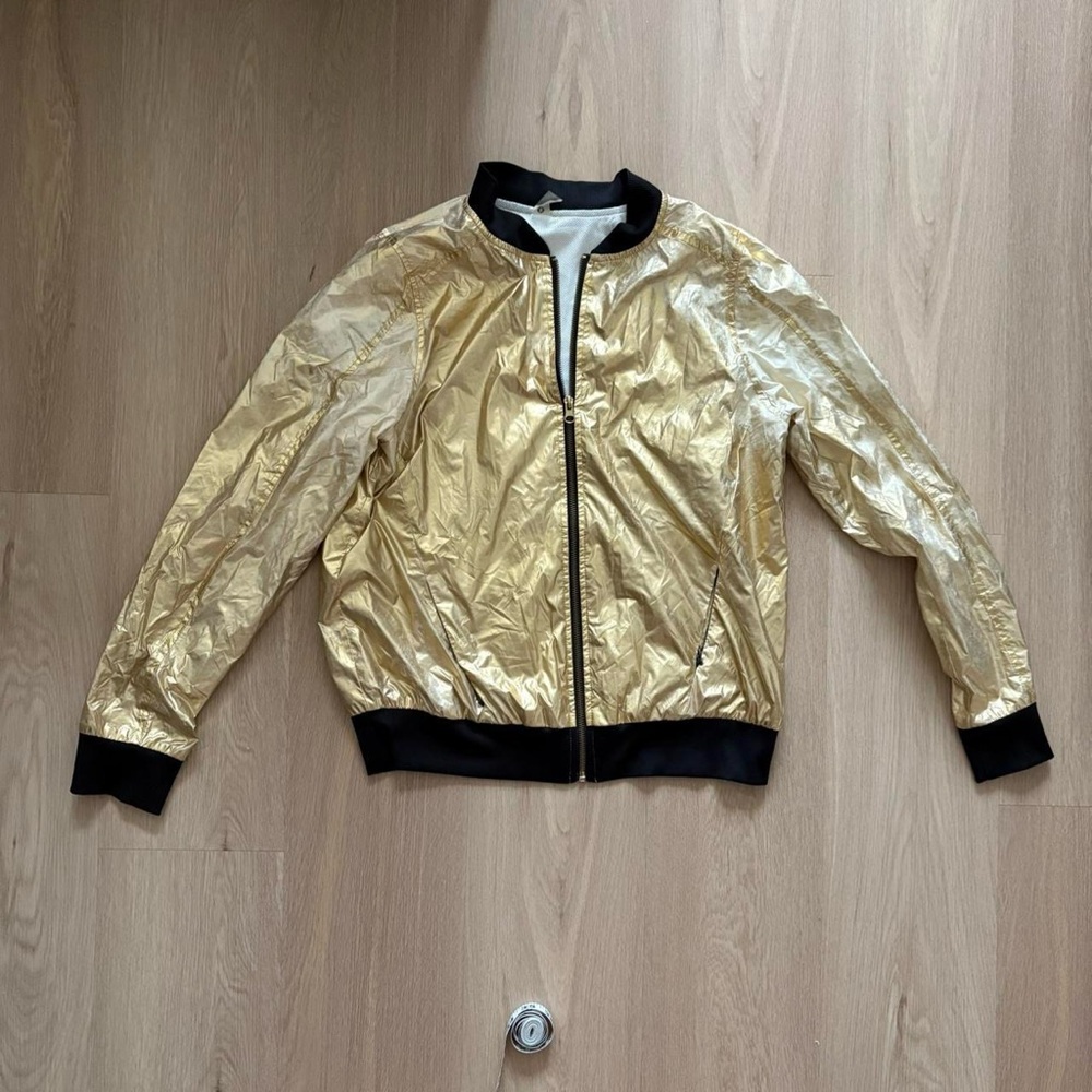 Size S Gold and black bomber jacket